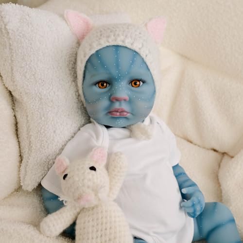 Realistische Reborn Baby Puppen 19 Zoll 49 cm wiedergeborene Puppe AVA-Tar Lebensechte Neugeborene Babypuppen Weicher Vinyl Silikon körper Mädchen Bebe Spielzeug Geschenk Für Kinder ab 3 Jahren – Bild 4