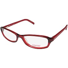 ESPRIT 17343 Womens/Ladies Rectangular Full-rim Sunglass Lens Clip-Ons Crystals Spring Hinges Eyeglasses/Eyeglass Frame