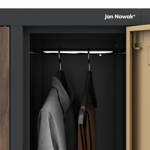 Jan Nowak Casier vestiaire 5B2A Armoire Metallique 10 Compartiments revêtement en Poudre 172 cm x 136 cm x 45 cm (Anthracite/Imitation Bois) – vue 7
