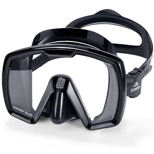 Image of Freela Adult Swim Goggles Mask Tempered Glass Anti Fog Waterproof 180Clear
