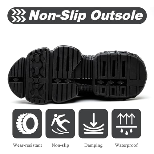GemChve Steel Cap Safety Shoes, Black678, 8.5 UK - Image 6