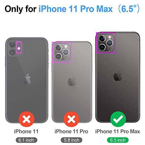 Antsturdy for iPhone 11 Pro Max Wallet case with Card Holder[RFID Blocking] iPhone 11 Pro Max Phone case PU Leather flip Shockproof Protective case Zipper pocket Credit Card Slots Women Men,Black