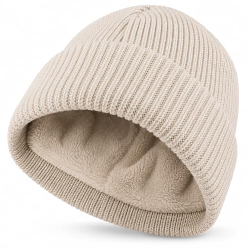 Image of Winter Cap for Men & Women Stylish, Beanie Cap, Woolen Cap for Man & Woman with Fur Inside, Round Shaped