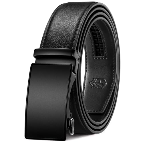 Zitahli Belt Men, Ratchet Belt Dress with 1 3/8" Premium Leather,Slide Belt with Easier Adjustable Automatic Buckle,Trim to Fit Size 38"-42"
