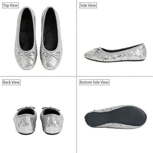 Image of Women's Foldable Ballet Flats - Portable Flat Shoes for Travel and Wedding that Fit in Your Purse