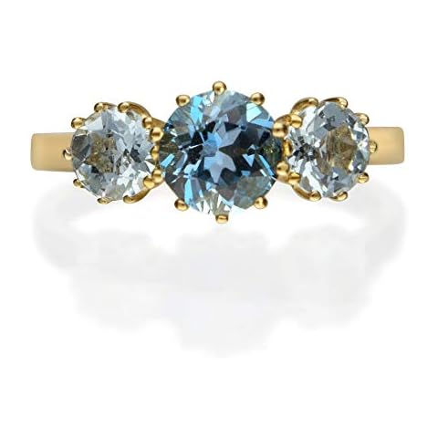 Gin & Grace Anillo de Promesa con Topacio Azul y Aguamarina de 10K Oro Amarillo Cover