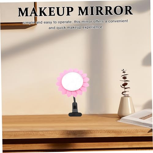 Espejo de maquillaje PRETYZOOM clip de escritorio rosa miniatura 6