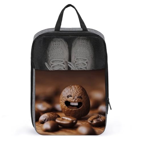 Bolsa de zapatos de café tostado con cremallera para viaje y deporte