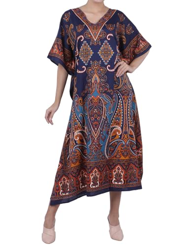 Miss Lavish London Plus Size Kaftan Dresses for Women– Beach Swimsuit Cover Up Batwing Sleeve Mumu Sundresses for Vacation