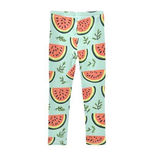 Watermelon Leaves Girls Leggings Soft Stretch Workout Yoga Dance Pants for Kids Casual Tights2