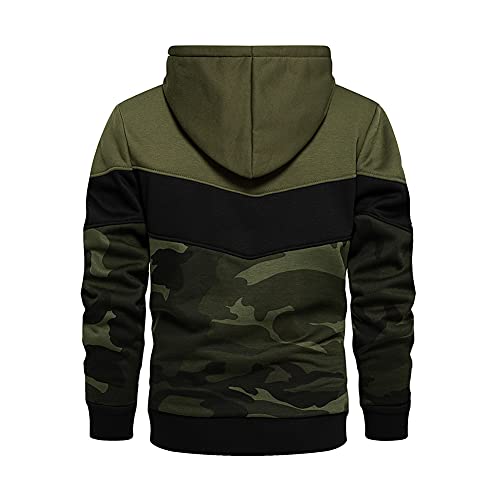 AOTORR Men’s Fleece Hoodie Pullover Casual Hooded Sweatshirt Contrast Color Top with Kanga Pocket - Image 3