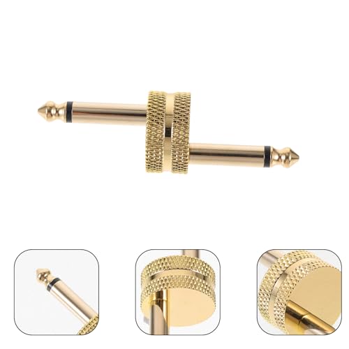 Conectores 6.35 mm con adaptadores de parche dobles chapados en oro para accesorios de pedalera 3