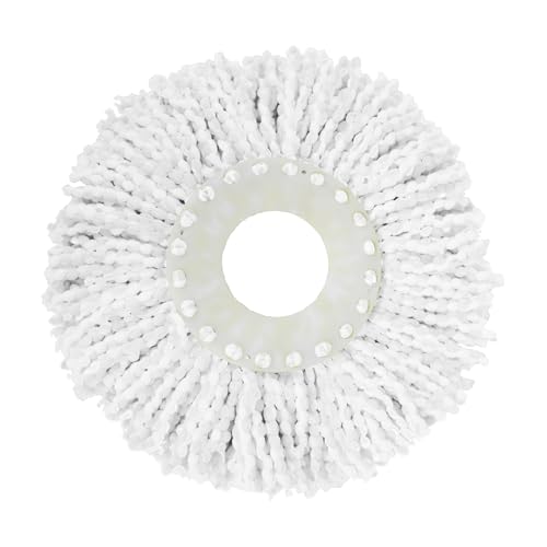 Casabella Spin Cycle Floor Mop Microfiber Refill Head Machine-Washable White