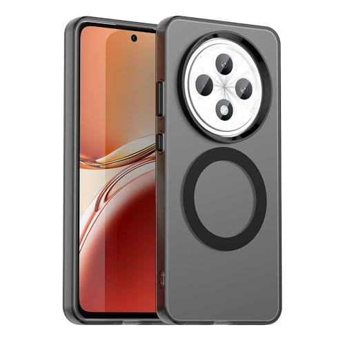 Pzwoxukhov Compatible with Oppo Reno 12F 4G / Reno 12F 5G / Reno 12 FS Case Cover,Supports Wireless Charging,Shockproof Magnetic Phone Case,Compatible with Oppo F27 5G Case Black