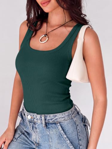 Image of ANRABESS Womens Square Neck Ribbed Tank Tops 2026 Summer Sleeveless Shirts
