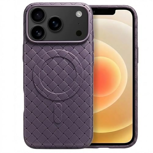 Coque Magnétique iPhone 17 Pro Tissée Violette Mate Fine Antichoc avec MagSafe