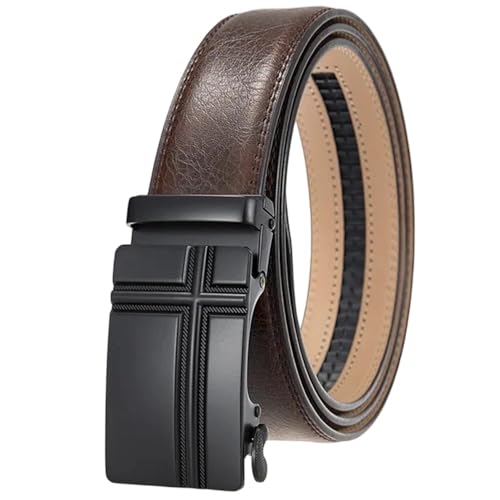 Men's Black Double-Sided Leather Belt With Ratchet And Sliding Mechanism, Box Aaaa-1 115CM