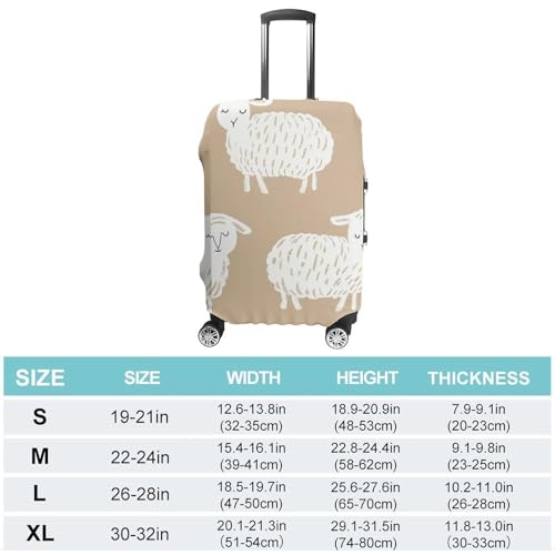 Doodle Style Sheep Luggage Cover, Washable Elastic Suitcase Cover Protector Fit 18-32 Inch Luggage2