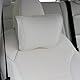 Dapucarin Auto Nackenkissen Leder, Weichheit Kopfstütze 100% Memory Foam Cervical Support, Nackenstütze Kissen mit Atmungsaktiver Abnehmbarer Abdeckung, Weiß, 1 Stück