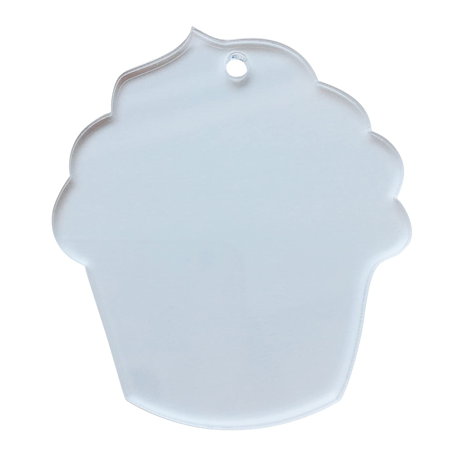 NUO RUI 10pcs Acrylic Blank Cupcake Keychain Clear, Plexiglass Laser Cut Blank Keychain DIY Accessory 1/8" Thickness