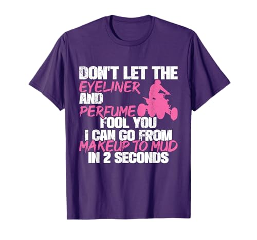 ATV Quad Four Wheeler Gifts Mudding Men's Black Short Sleeve Modern Crew Neck T-Shirt