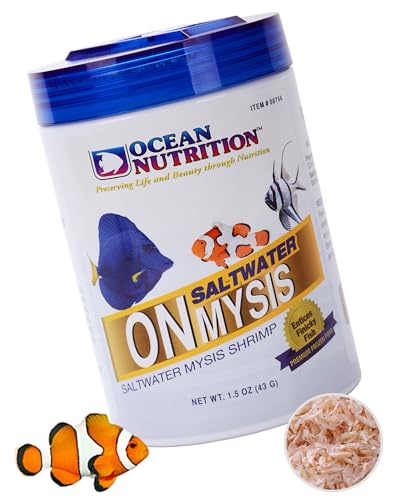 Ocean Nutrition Premium Freeze-Dried Mysis Shrimp - 1.5 Oz Natural Fish Food for Saltwater Fish Shrimp Food - Ideal for Tetras, Angels, Seahorses