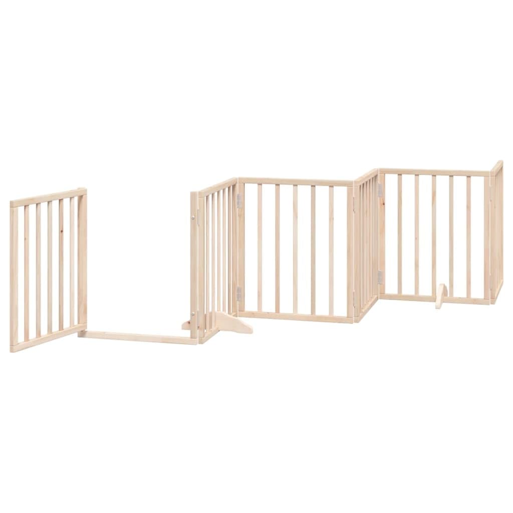 Rejilla para perros con puerta plegable, 6 paneles, madera de álamo de 300 cm, protección independiente, cerca, barrera de seguridad interior y exterior para perros, cachorros, entrenamiento