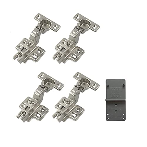 LOOTICH 90 Grado Arremetida 26mm Soft Close Mini Bisagras con Amortiguación Bisagra con Suave Cierre Automatic para Puerta de Empotrado Mueble Armario de Cocina 4 Piezas Cover