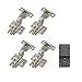 LOOTICH 90 Degré Rentrant 26mm Soft Close Mini Charnieres avec Amortisseur Hydraulique Fermeture Automatique Charnière à Amorti pour Armoires de Porte Lot de 4