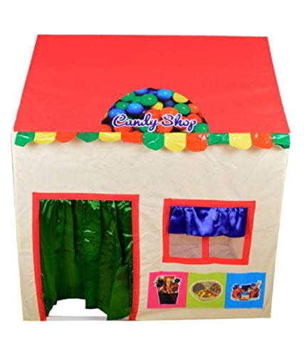 VBE® Jumbo Size Foldable Light Weight Indoor and Outdoor Candy Shop Play Tent House for Kids (Multicolor)