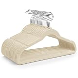 1ABOVE Confezione da 20 grucce antiscivolo in velluto di alta qualità (44 cm), resistenti, con barra per cravatta, ganci girevoli a 360°, salvaspazio, robuste per contenere giacche, maglioni e