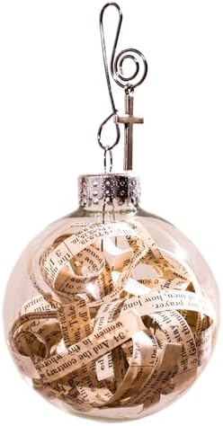 Rescued Antique Bible Glass Religious Christmas Gift Ornament wit...