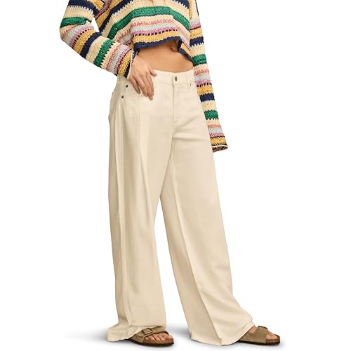 Lucky Brand Women's Wide Leg Pleated Denim Luxe Palazzo3