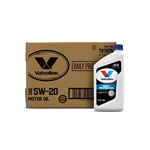 Valvoline Daily Protection SAE 5W-20 Synthetic Blend Motor Oil 1 QT, Case of 6 (Packaging May Vary)