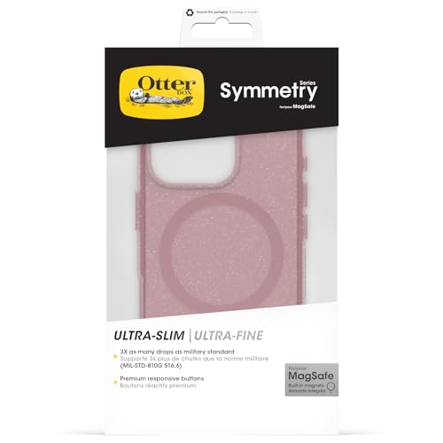 OtterBox Symmetry Clear MagSafe Hülle für iPhone 16 Pro, Rosa – Ansicht 5