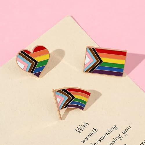 Image of Embrace love and Pride With Our Gay Rainbow Flag Enamel Brooch. A Fashion Bloom Declaration, this Set of 8 Pieces Adds Radiance to Backpacks, Clothing, and Accessories. Perfect as Gifts for Gay Parade Presents,Let the Six Colors of Love and Equality Shine.