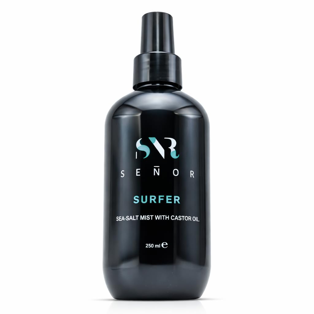 Señor Surfer Sea Salt Spray für Haare - 250 ml - Meersalz Spray Effekt mit Rizinusöl für Natürliches Beach-Look-Volumen, Matte oder Wet-Textur - Unisex