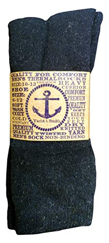 Yacht & Smith Men's Thermal Winter Boot Socks, Assorted Dark Colors, Size 10-132