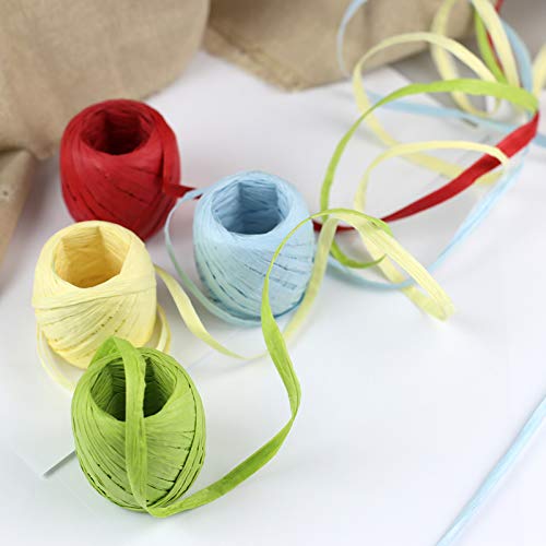 Raffia Paper Ribbon Twine Strings 15 Rolls 15 Colors Set For Diy Craft Gift Box Packing #TOP3