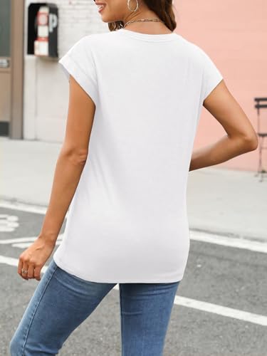 Tshirt-Damen-Tops-Sommer-Rundhals-Oberteile-Damen-Elegant-Basic-Bluse-Kurzarm-Tank-Top-Business-Outfit - Sparfuchs24.io - Preisvergleich & Top Angebote Online