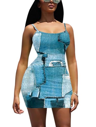 Image of Nimsruc Women Sexy Bodycon Mini Dress Summer Short Backless Spaghetti Strap Dresses