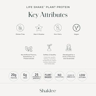 Shaklee Life Shake™ Plant Protein French Vanilla - Complete Meal Replacement with 20g Protein, 6g Fiber, 24 Vitamins & Minerals - Supports Satiety & Healthy Weight - Non-GMO - 14 Servings