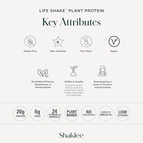 Shaklee Life Shake™ Plant Protein French Vanilla - Complete Meal Replacement with 20g Protein, 6g Fiber, 24 Vitamins & Minerals - Supports Satiety & Healthy Weight - Non-GMO - 14 Servings