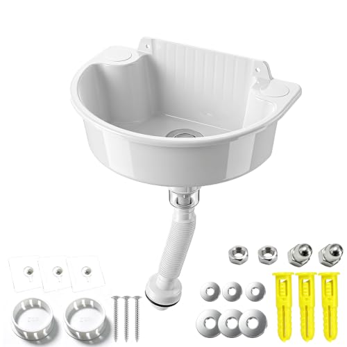 Small Bathroom Sink,Wall Mount Sink 11.8 x 8 Inch Plastic