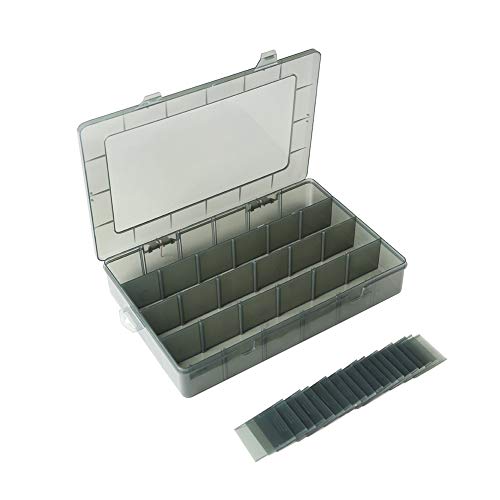 Upgrade 24 Grids Plastic Storage Organizer Box, Storage Container, Craft Plastic Storage, Storage Bins, Fishing Tackle Boxes, Parts Storage Box with Dividers