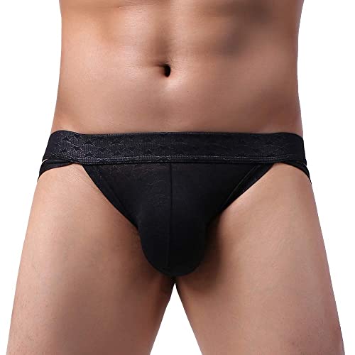 Summer Code Men's Jacquard Jockstrap Pack,Mens Stretch Athletic Supporters Underwear3