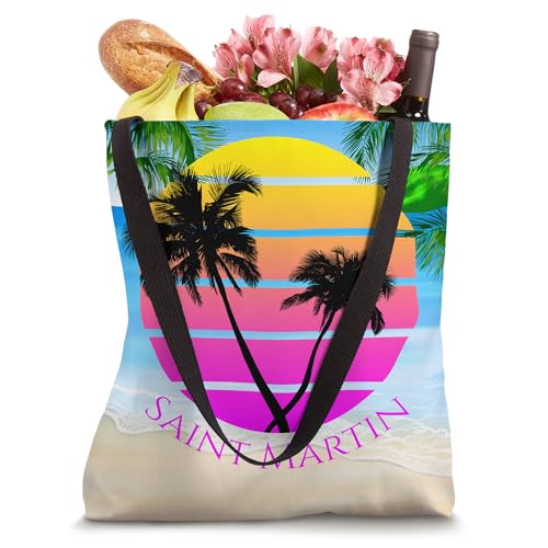 Bolso Tote Playa Retro St. Martin con Palmeras miniatura 4