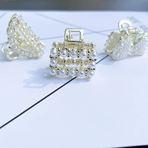Prosy White Pearl Hair Clips Hair Claw Clamps Bow Hair Claw Clip Non Slip Clips Styling Hair Accessories for Women and Girls(Pack of 3) - Image 2