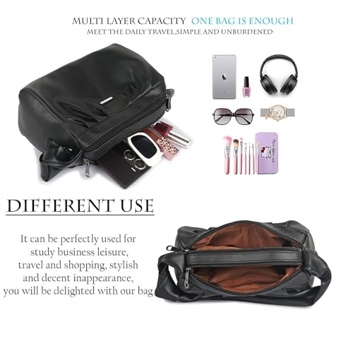 Image of Synthetic Leather Casual Top Handle Handheld Crossbody Travel Side Sling Bag For Women