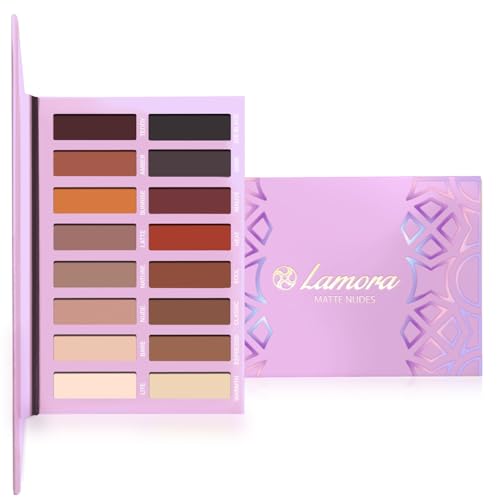 Lamora Eyeshadow Palette Makeup - Eye Makeup Palette with 16 Highly Pigmented Matte Shades - Vegan & Blendable